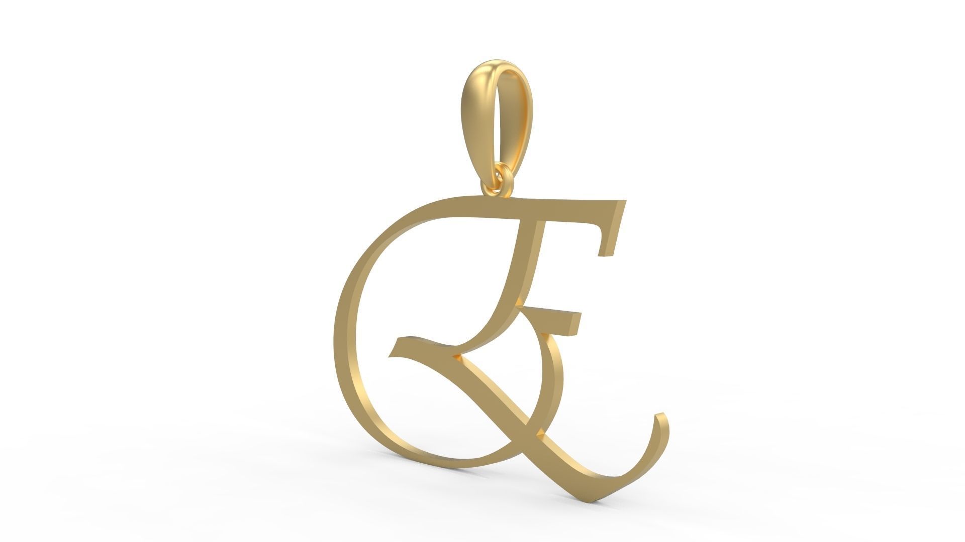 Initial Letters Pendant Vivaldi E 3D print model_1