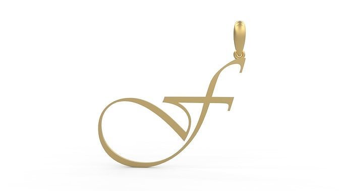 Initial Letters Pendant Vivaldi F 3D print model