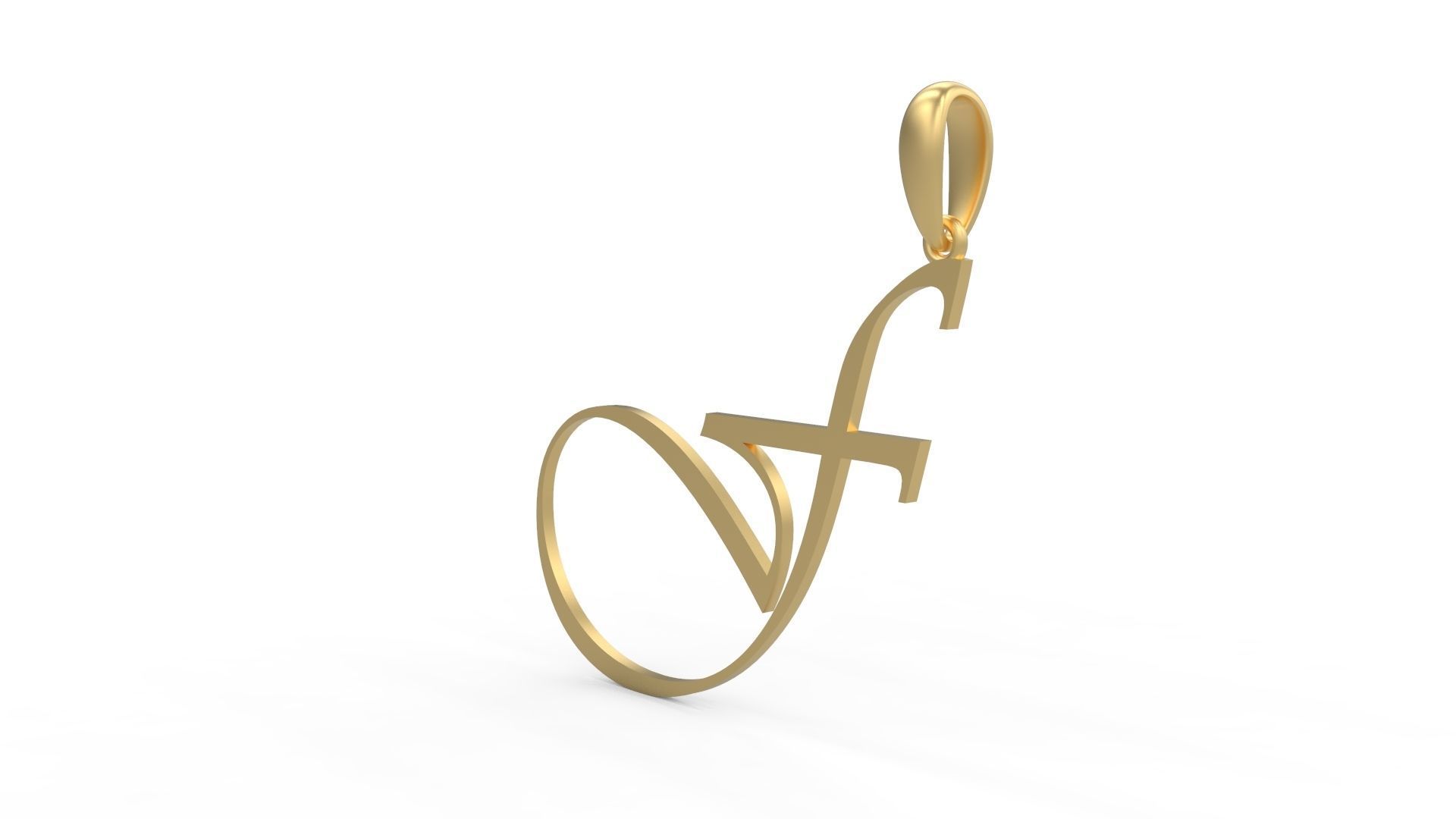 Initial Letters Pendant Vivaldi F 3D print model_1