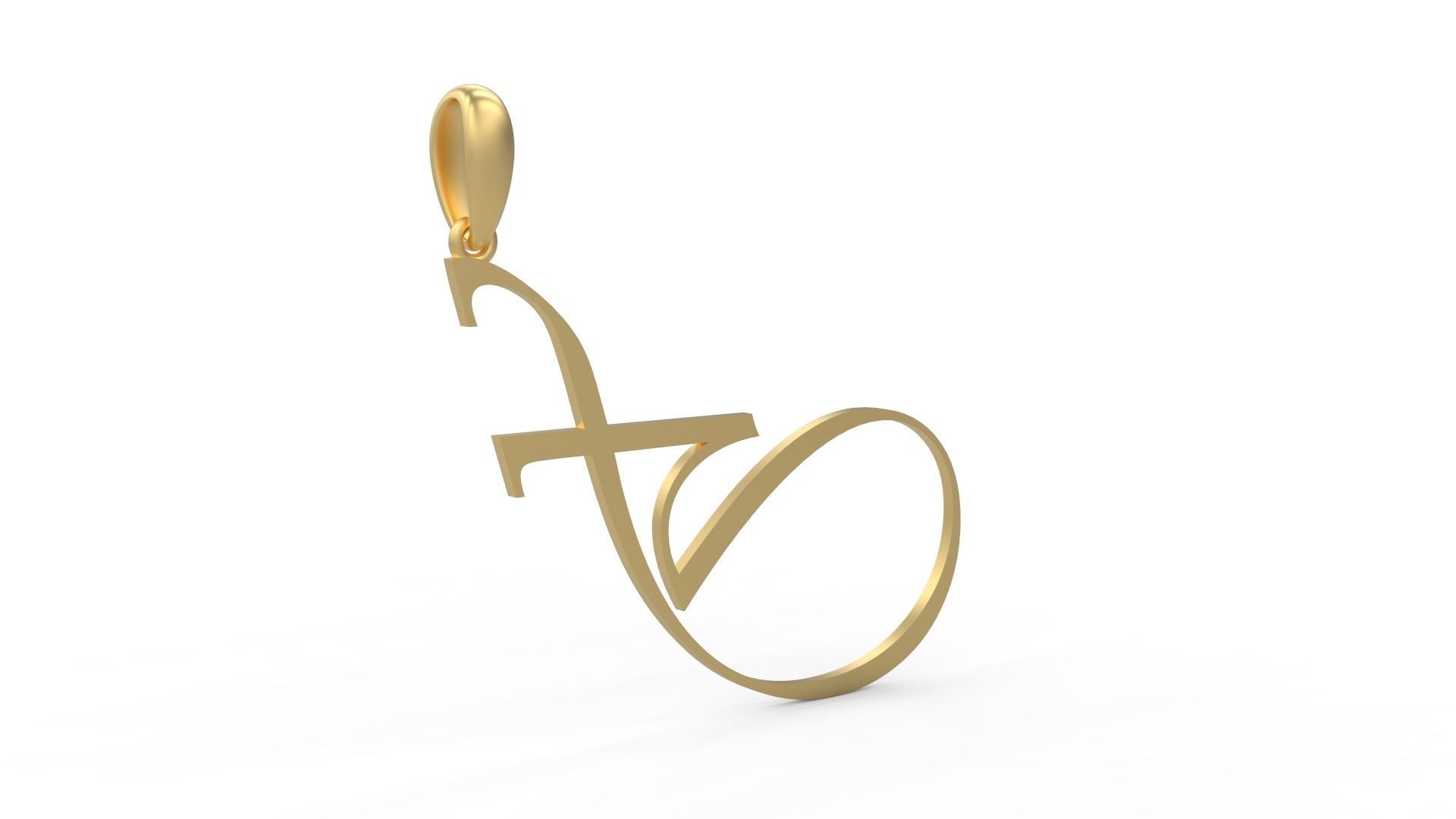 Initial Letters Pendant Vivaldi F 3D print model_3