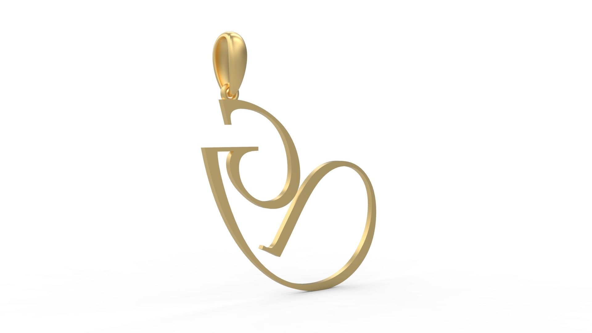 Initial Letters Pendant Vivaldi G 3D print model_3