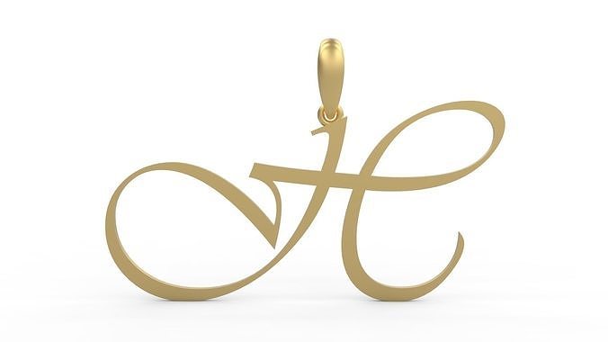 Initial Letters Pendant Vivaldi H 3D print model