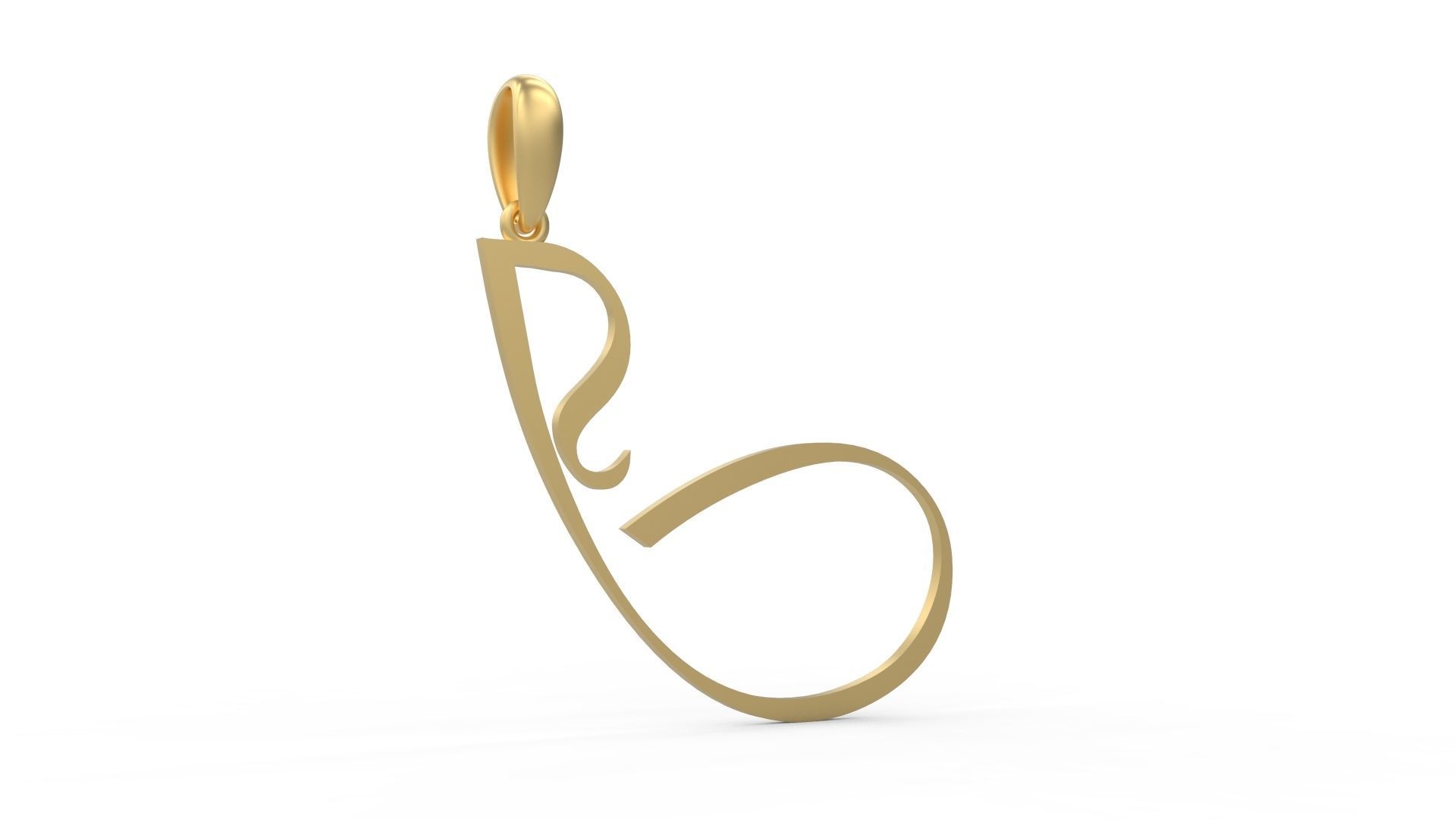 Initial Letters Pendant Vivaldi J 3D print model_3