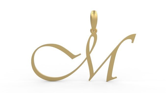 Initial Letters Pendant Vivaldi M 3D print model
