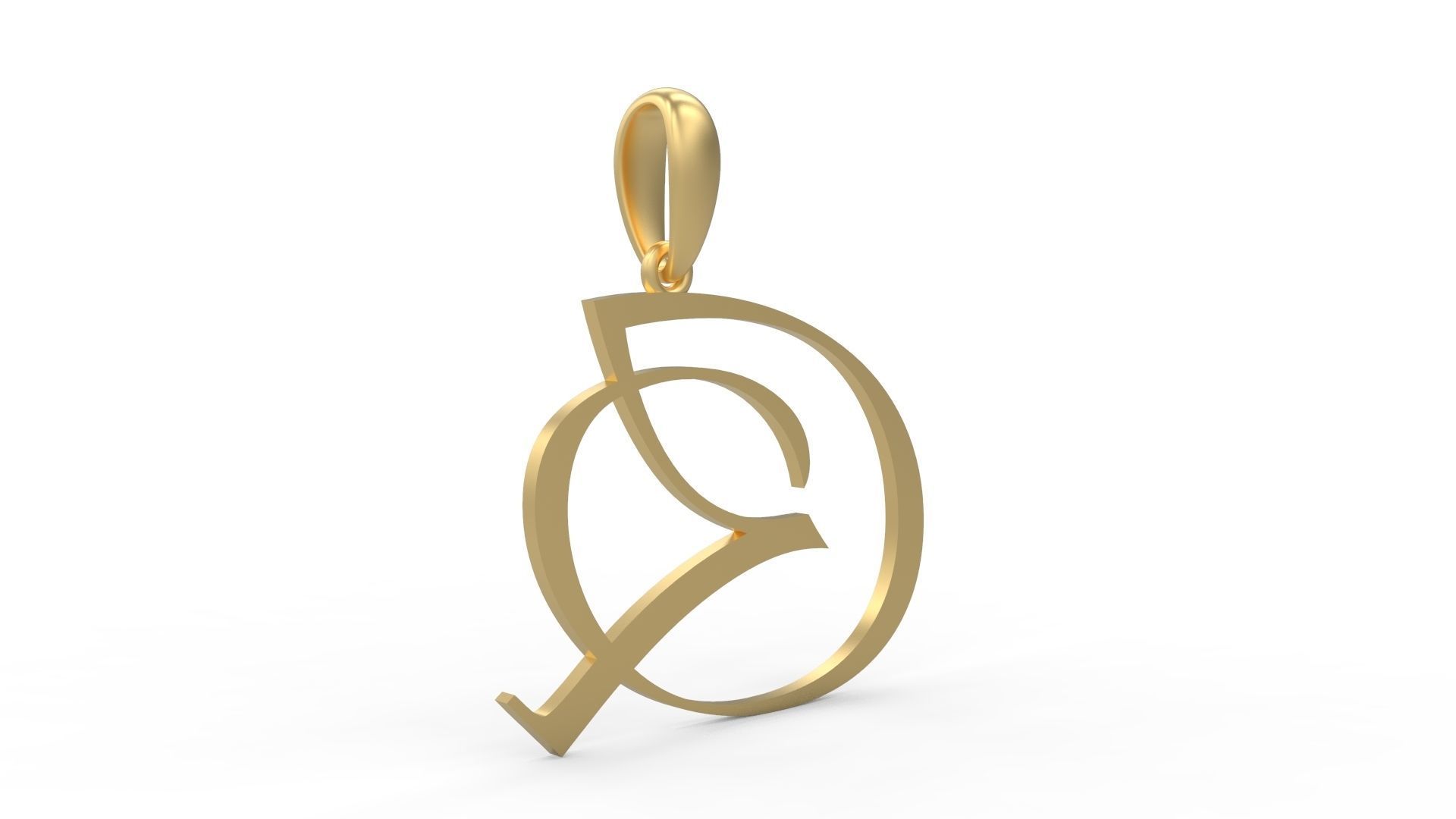 Initial Letters Pendant Vivaldi Q 3D print model_3