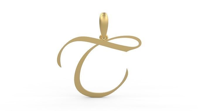 Initial Letters Pendant Vivaldi T 3D print model