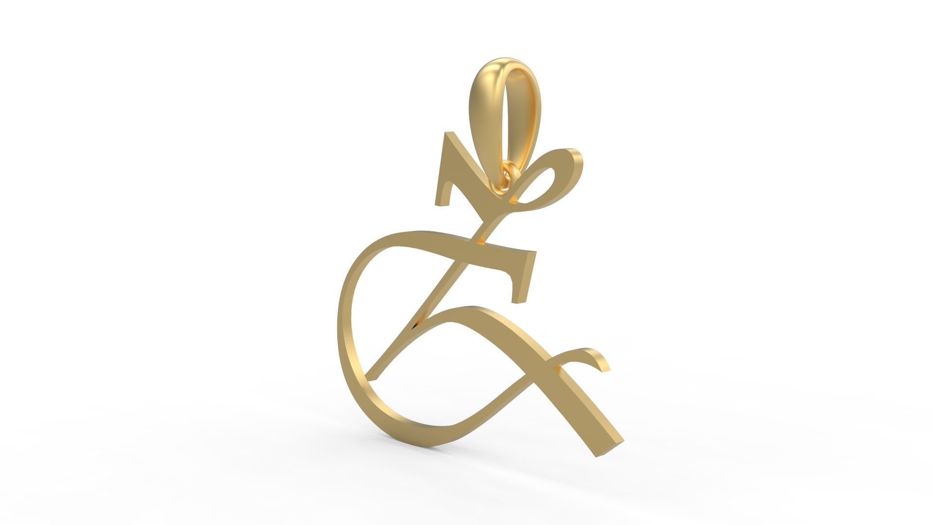 Initial Letters Pendant Vivaldi Z 3D print model_1