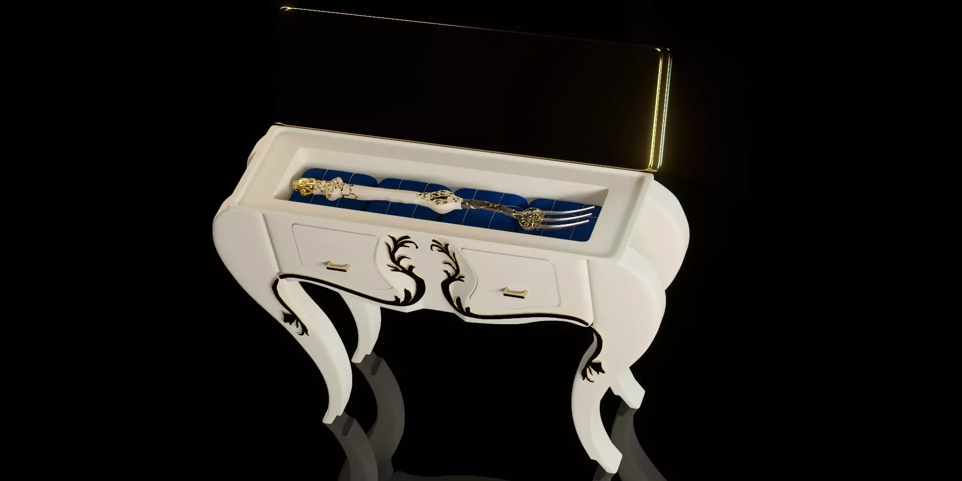 Fork Ad competition - Fork Coffin or Drawer Display piece 3D model_0