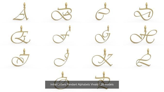 Initial Letters Pendant Alphabets Vivaldi 3D Model Collection