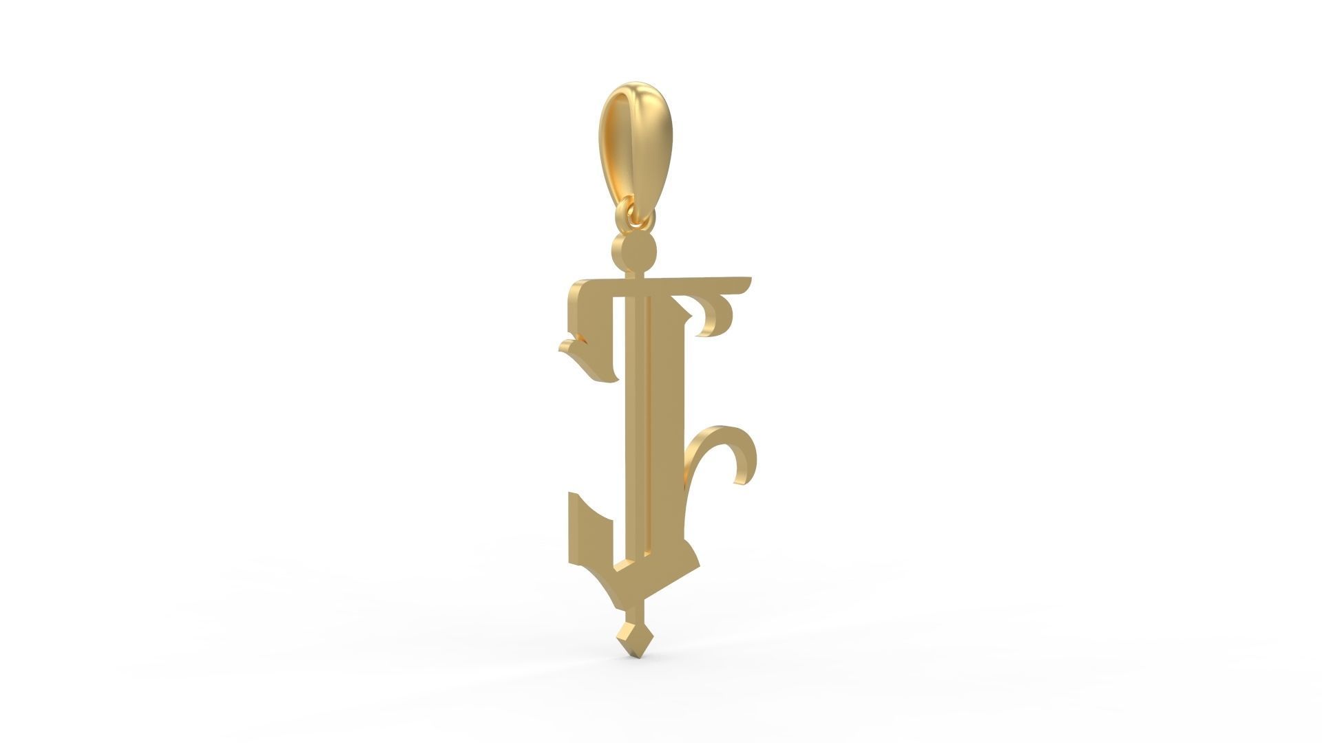 Initial Letters Pendant Winchester C 3D print model_3