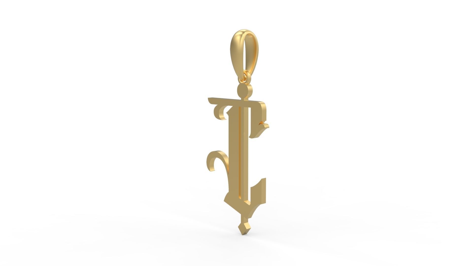 Initial Letters Pendant Winchester C 3D print model_1