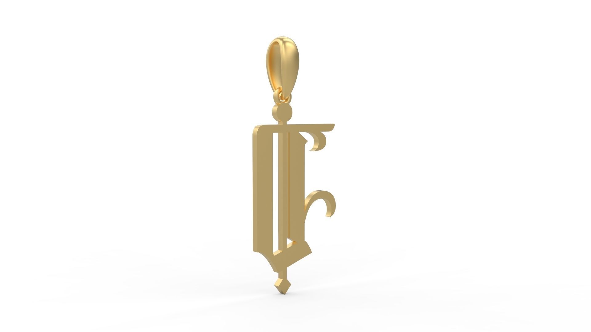 Initial Letters Pendant Winchester D 3D print model_3
