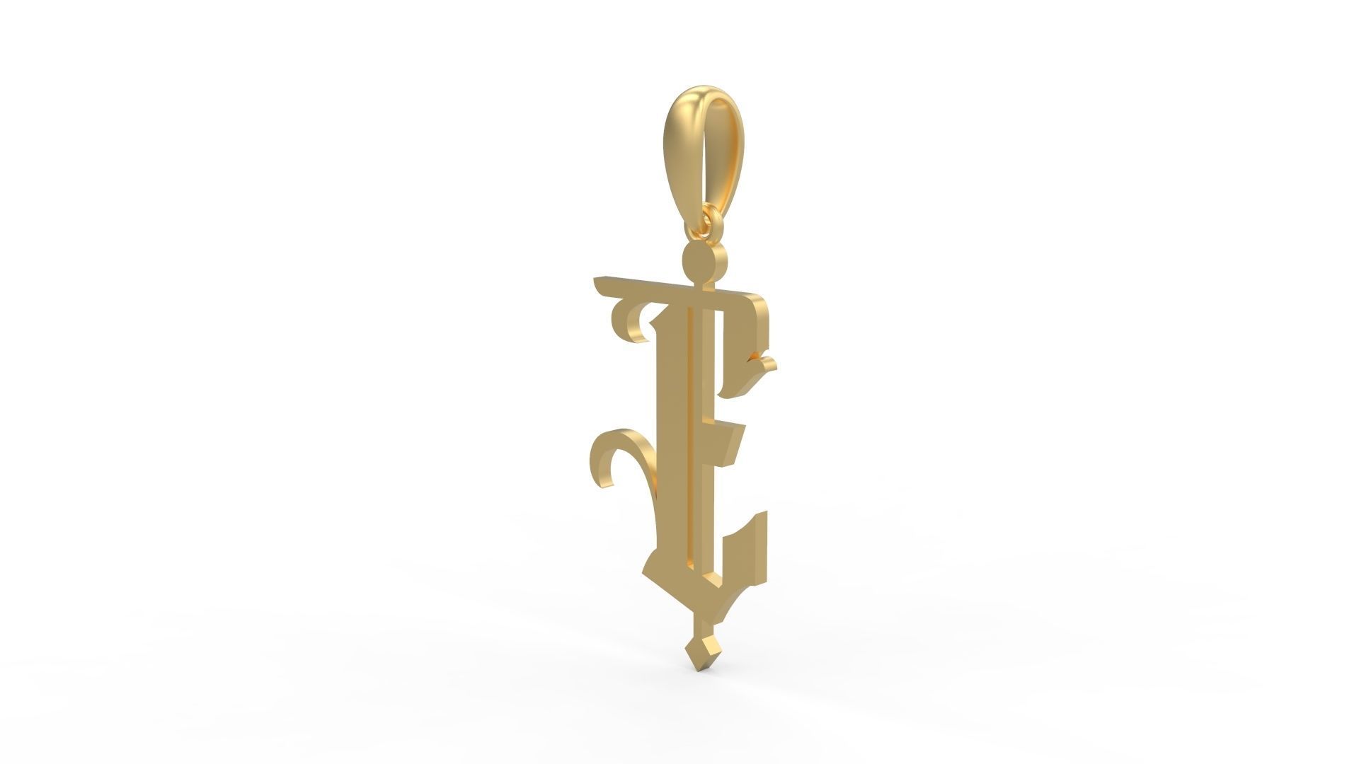 Initial Letters Pendant Winchester E 3D print model_1