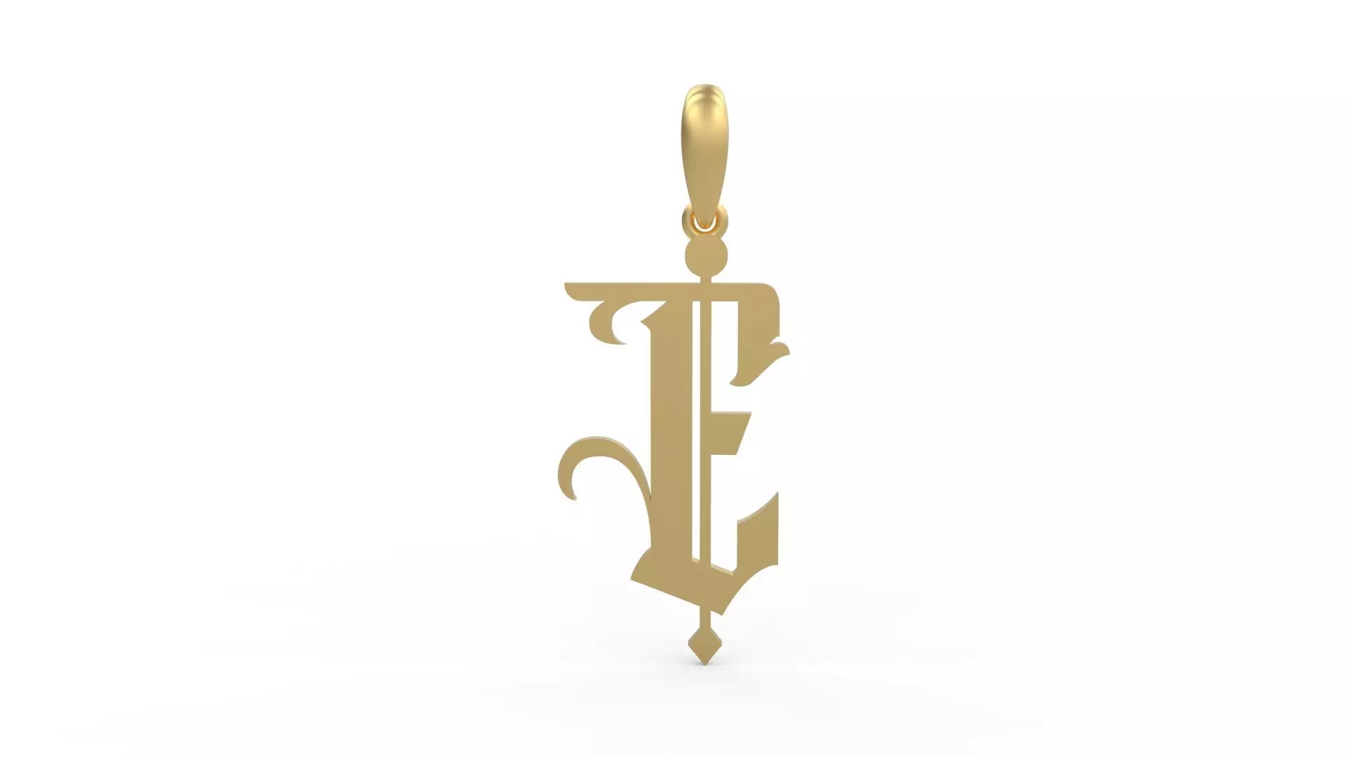 Initial Letters Pendant Winchester E 3D print model_0