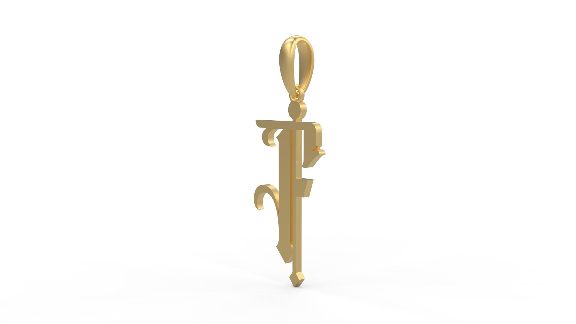 Initial Letters Pendant Winchester F 3D print model_1