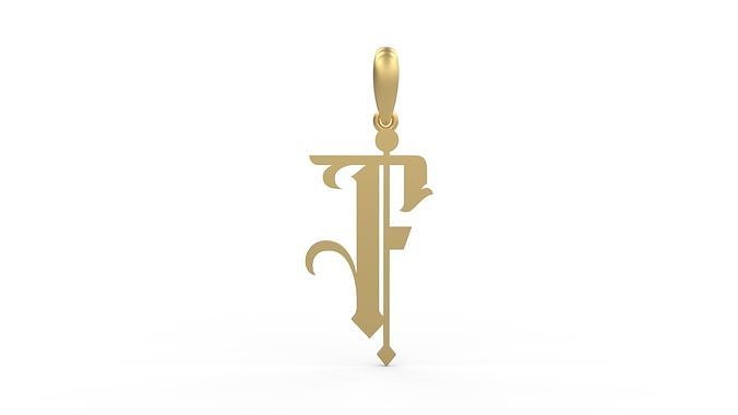 Initial Letters Pendant Winchester F 3D print model