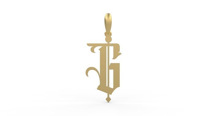 Initial Letters Pendant Winchester G 3D print model