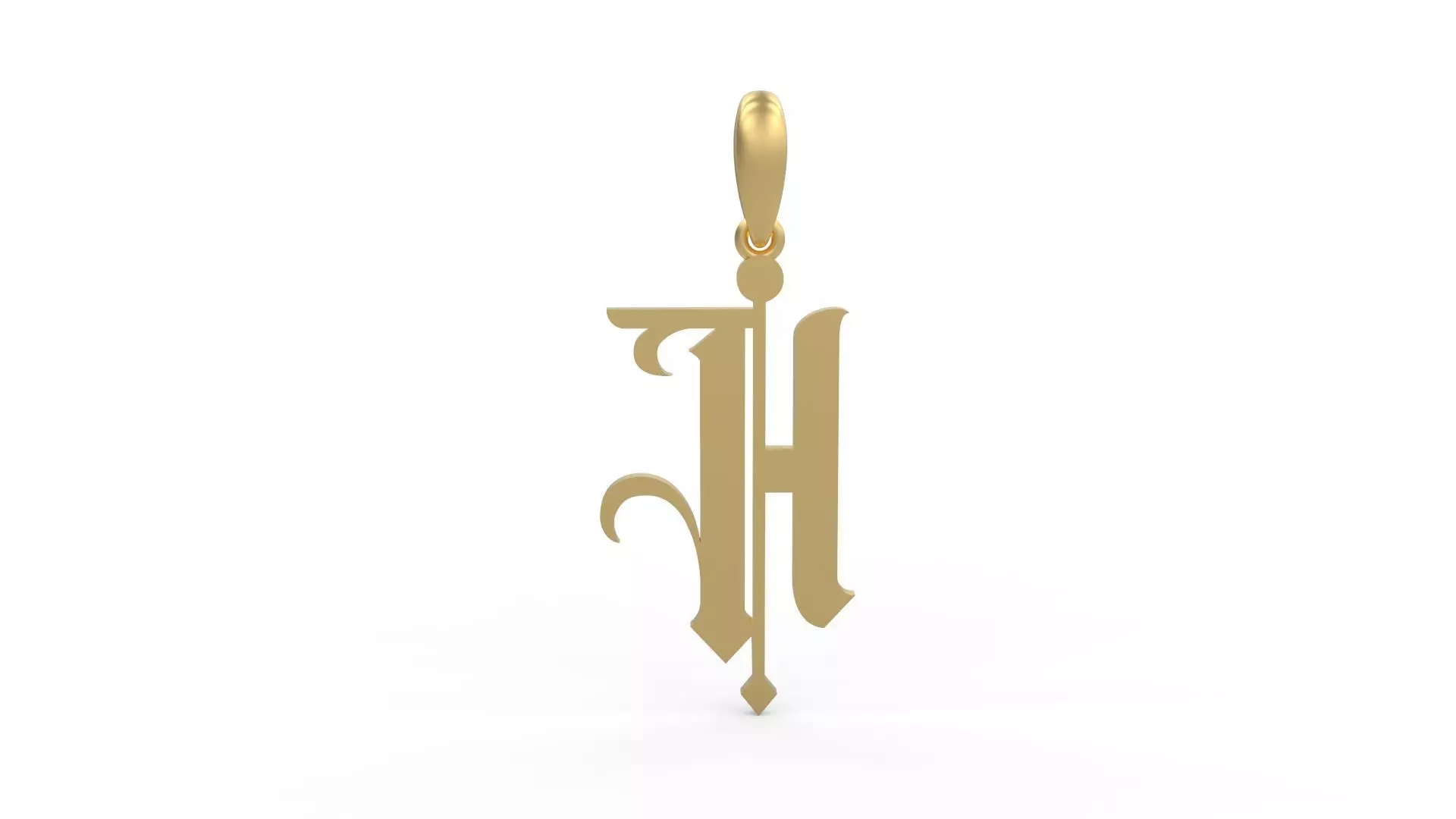Initial Letters Pendant Winchester H 3D print model_0