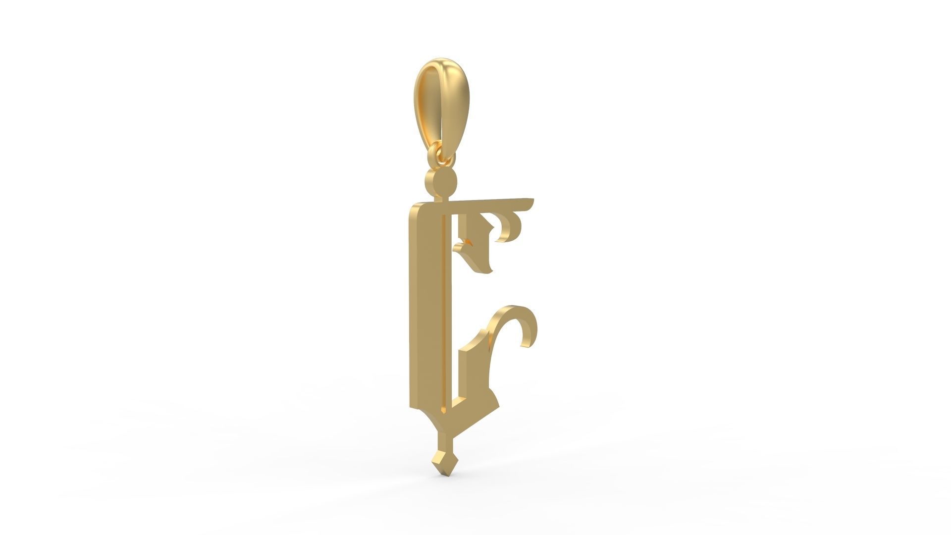 Initial Letters Pendant Winchester J 3D print model_3
