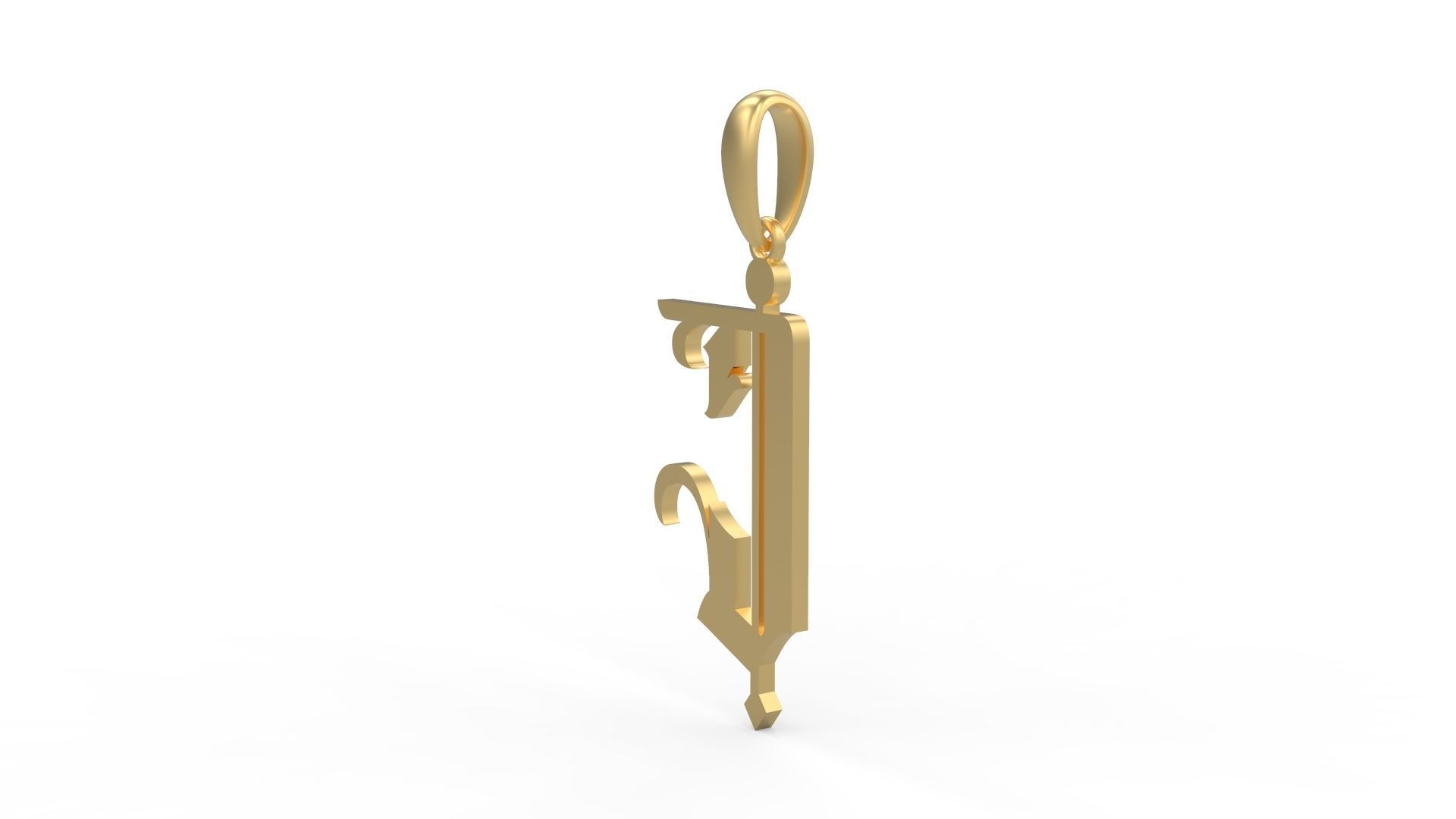 Initial Letters Pendant Winchester J 3D print model_1