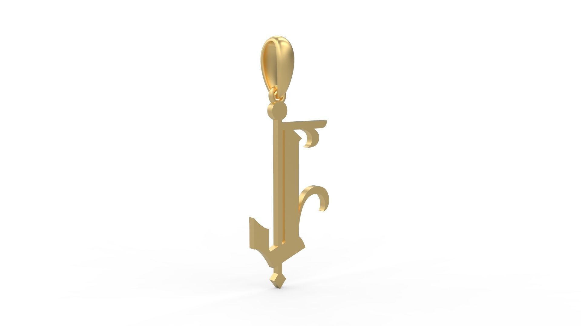 Initial Letters Pendant Winchester L 3D print model_3