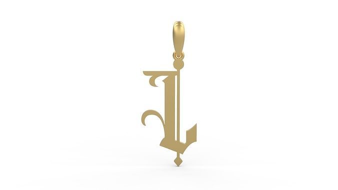 Initial Letters Pendant Winchester L 3D print model
