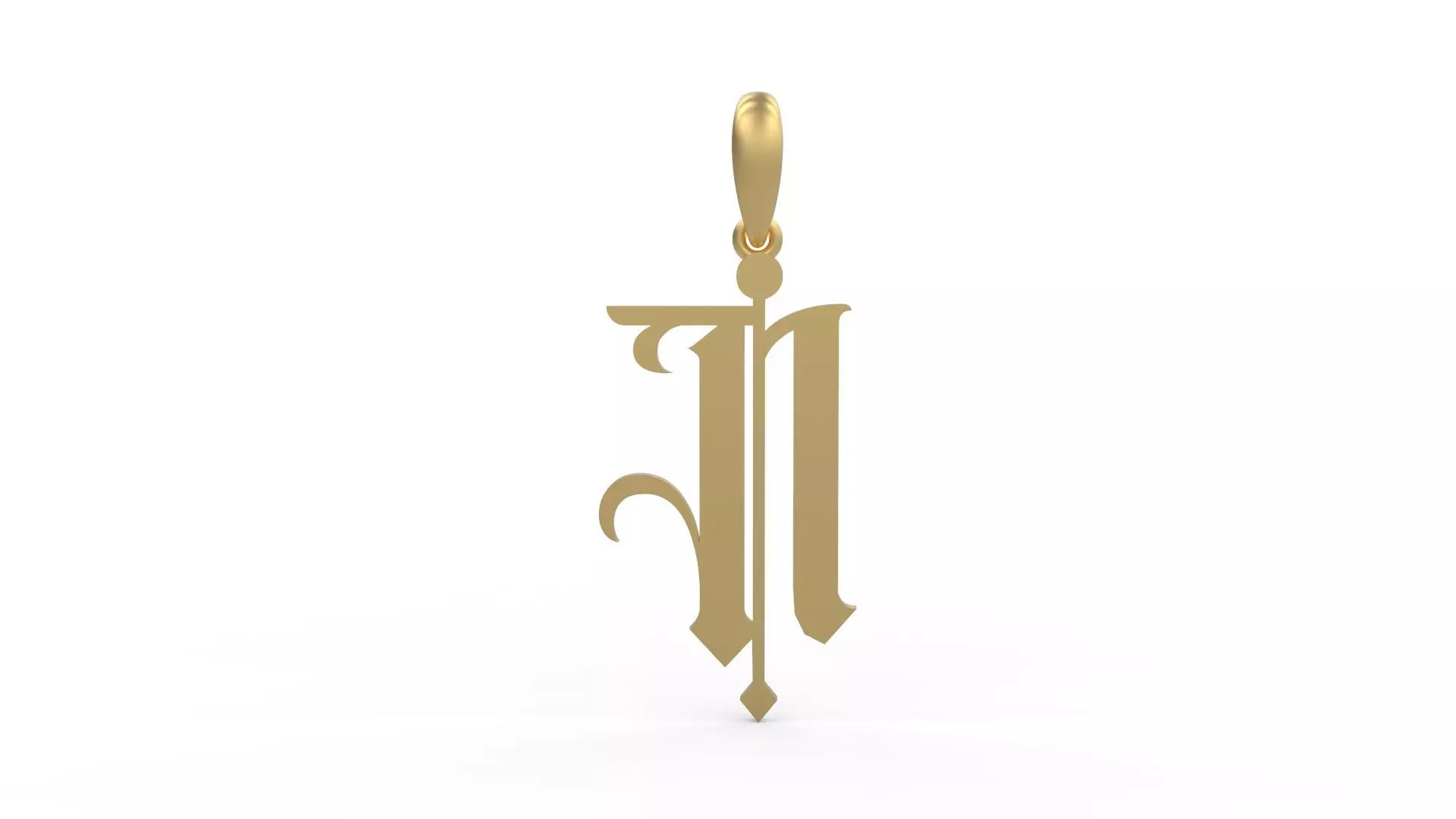 Initial Letters Pendant Winchester N 3D print model_0