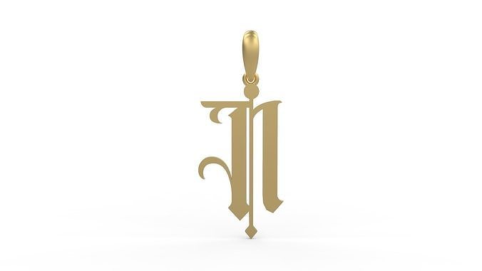 Initial Letters Pendant Winchester N 3D print model
