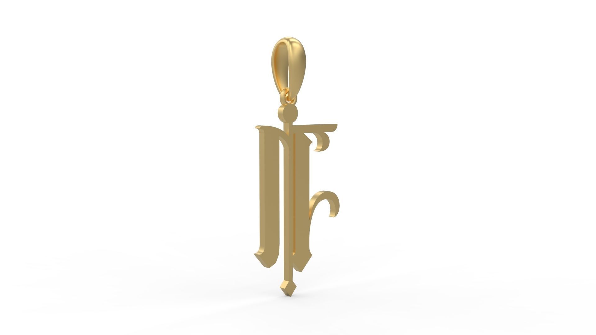 Initial Letters Pendant Winchester N 3D print model_3