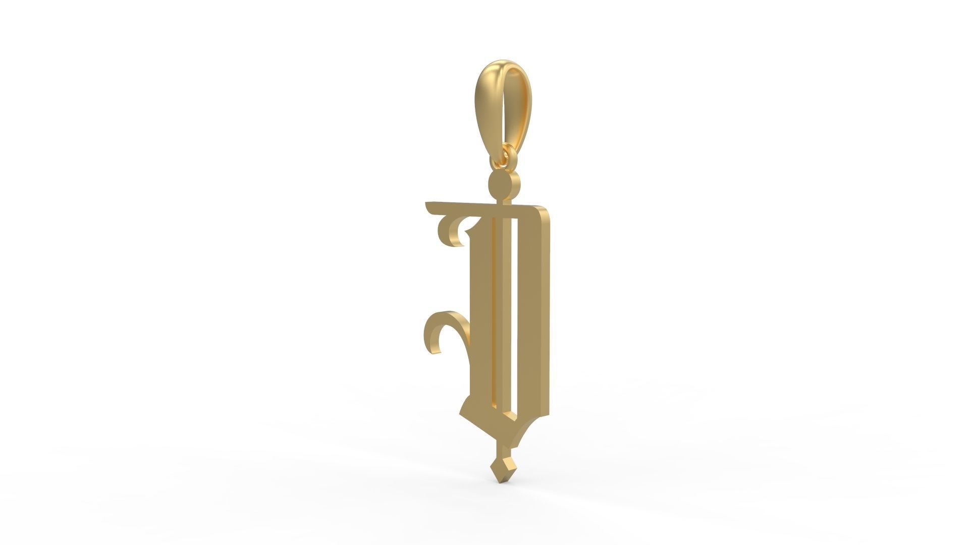Initial Letters Pendant Winchester O 3D print model_1