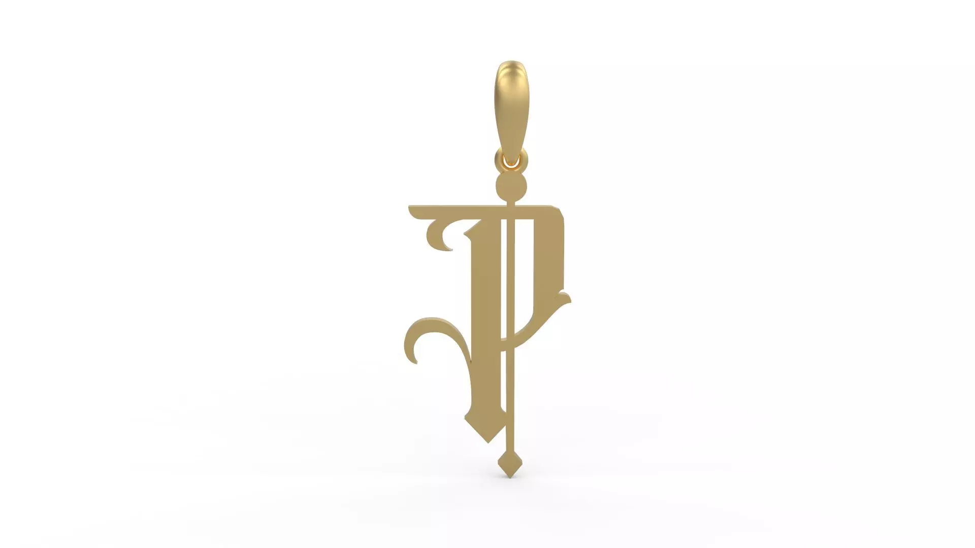 Initial Letters Pendant Winchester P 3D print model_0