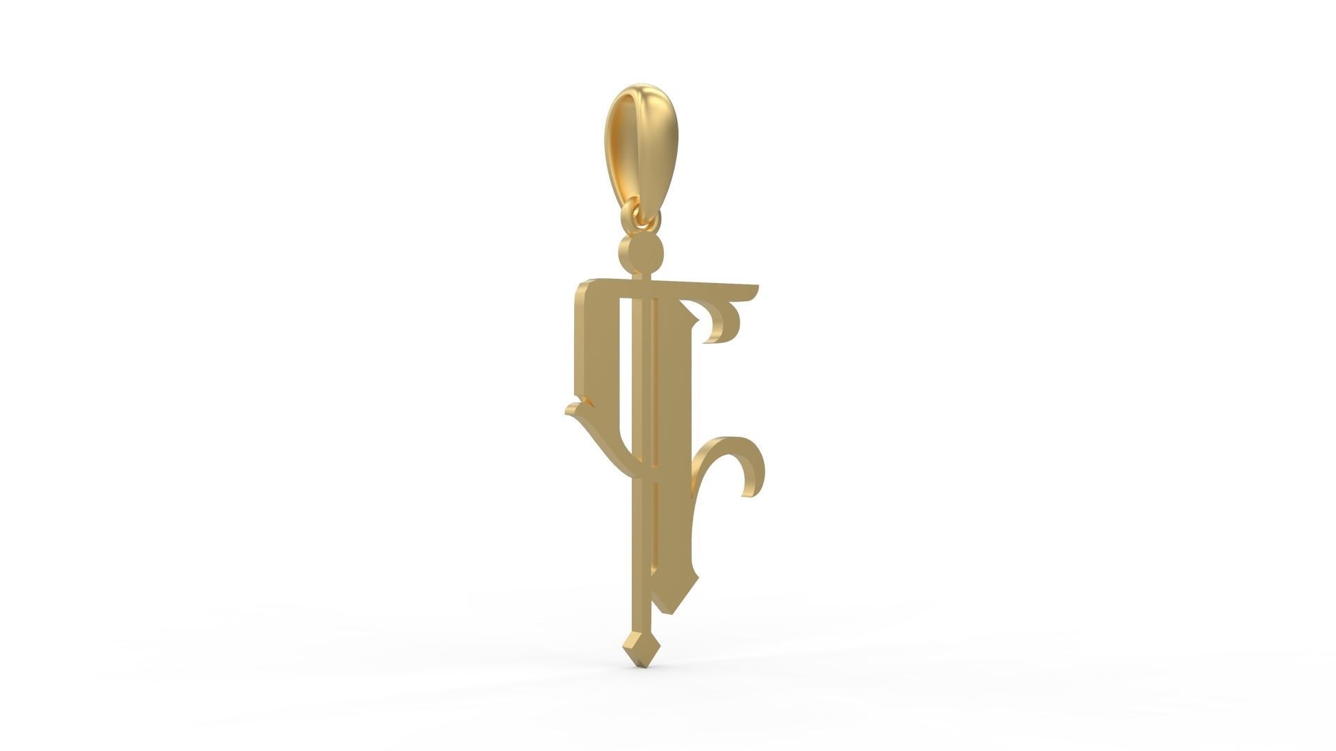 Initial Letters Pendant Winchester P 3D print model_3