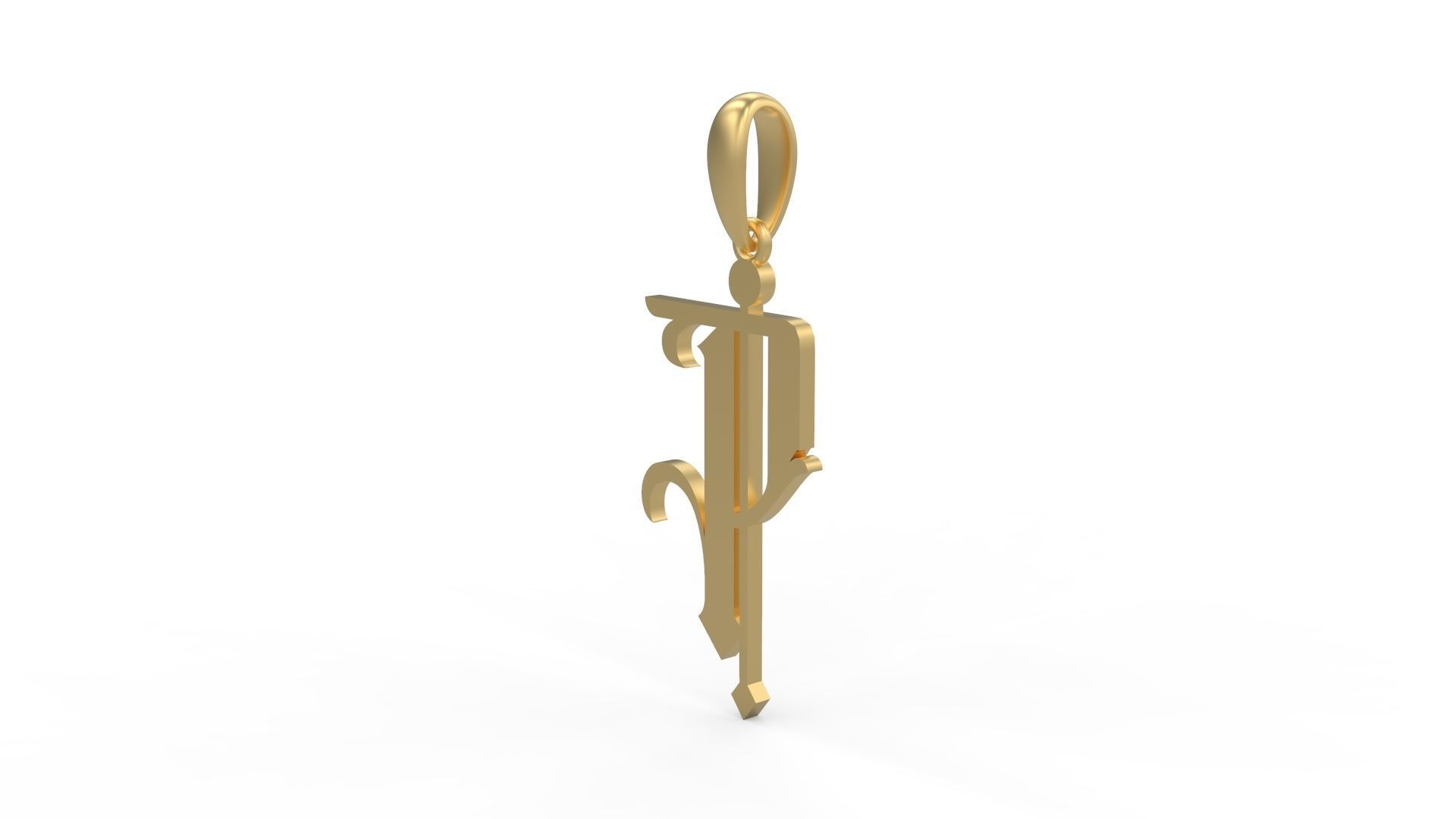 Initial Letters Pendant Winchester P 3D print model_1
