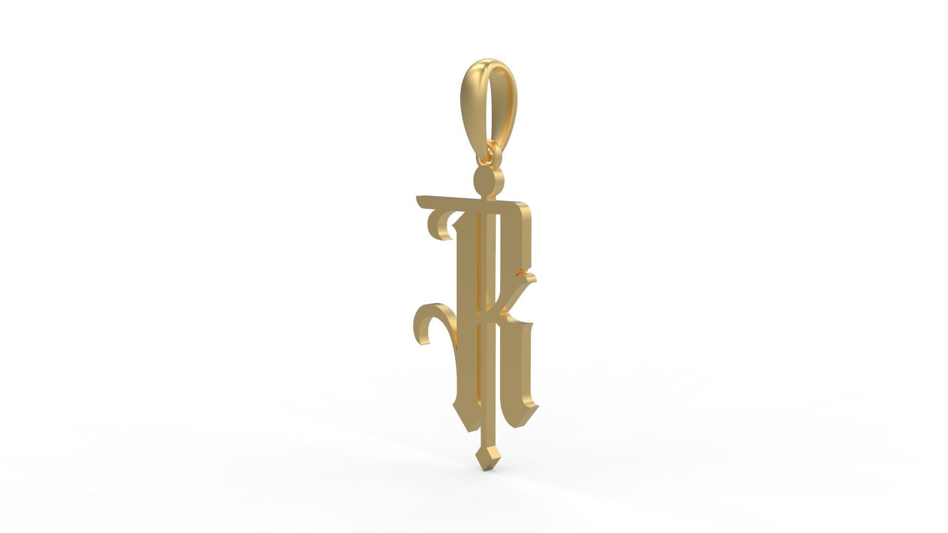Initial Letters Pendant Winchester R 3D print model_1