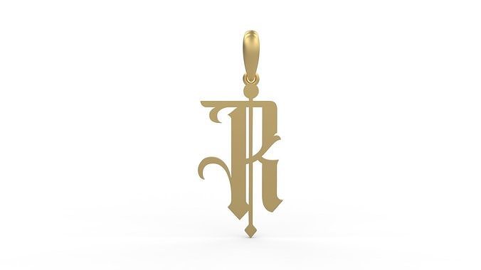 Initial Letters Pendant Winchester R 3D print model