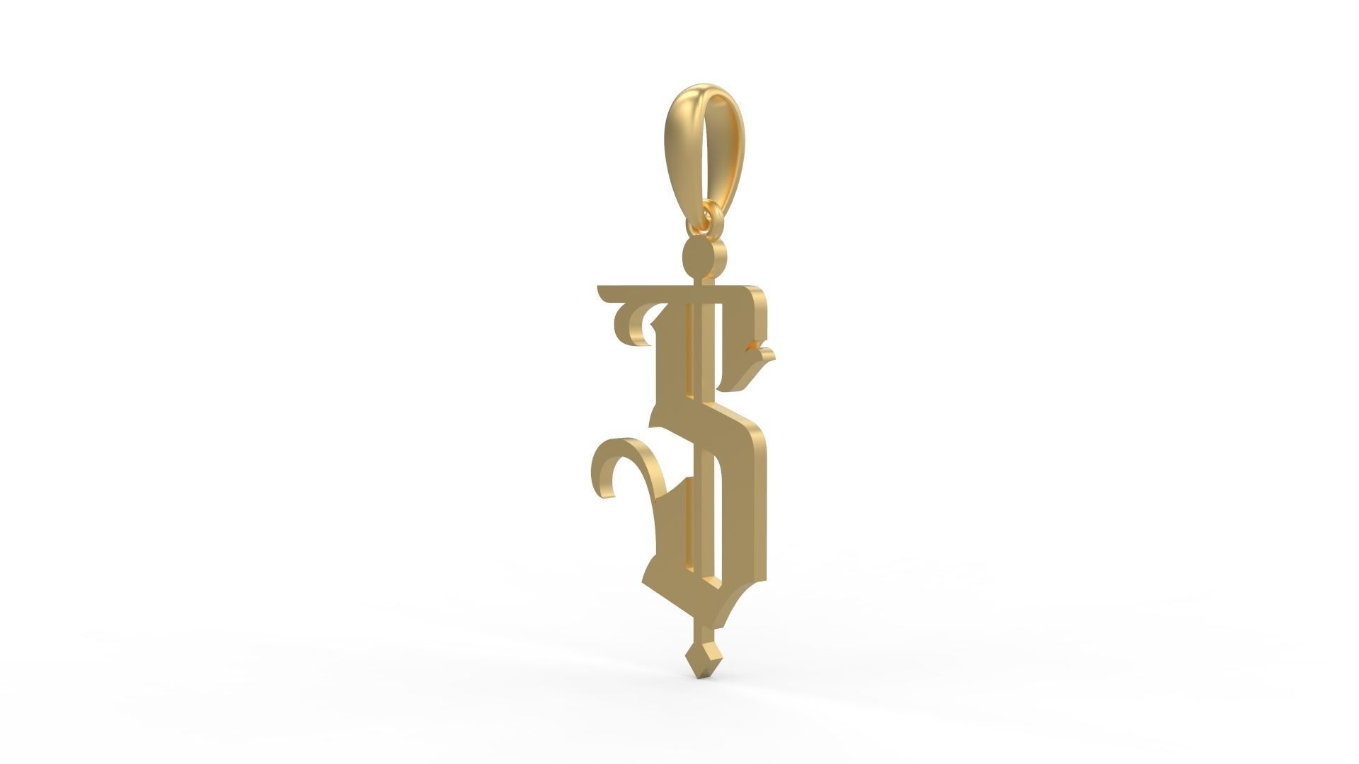 Initial Letters Pendant Winchester S 3D print model_1