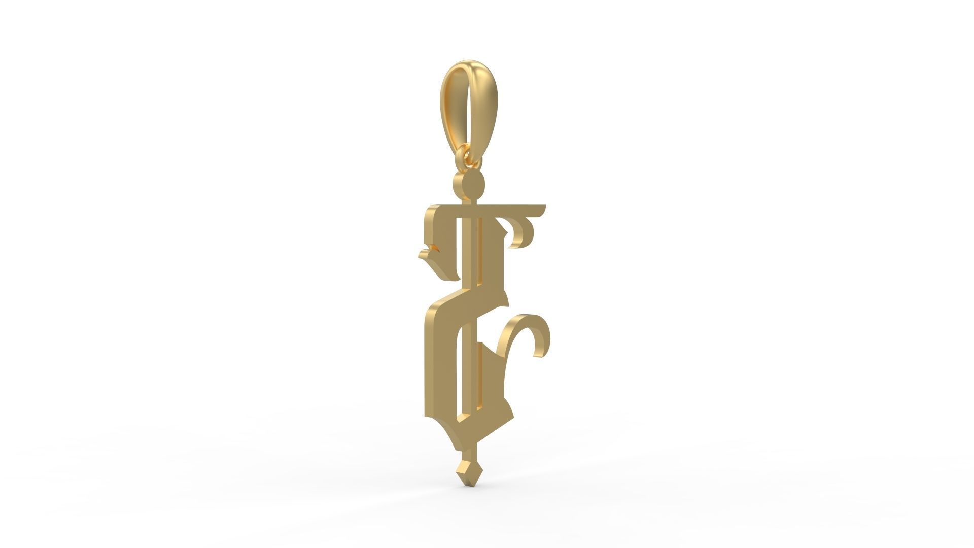 Initial Letters Pendant Winchester S 3D print model_3