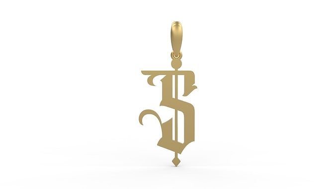 Initial Letters Pendant Winchester S 3D print model