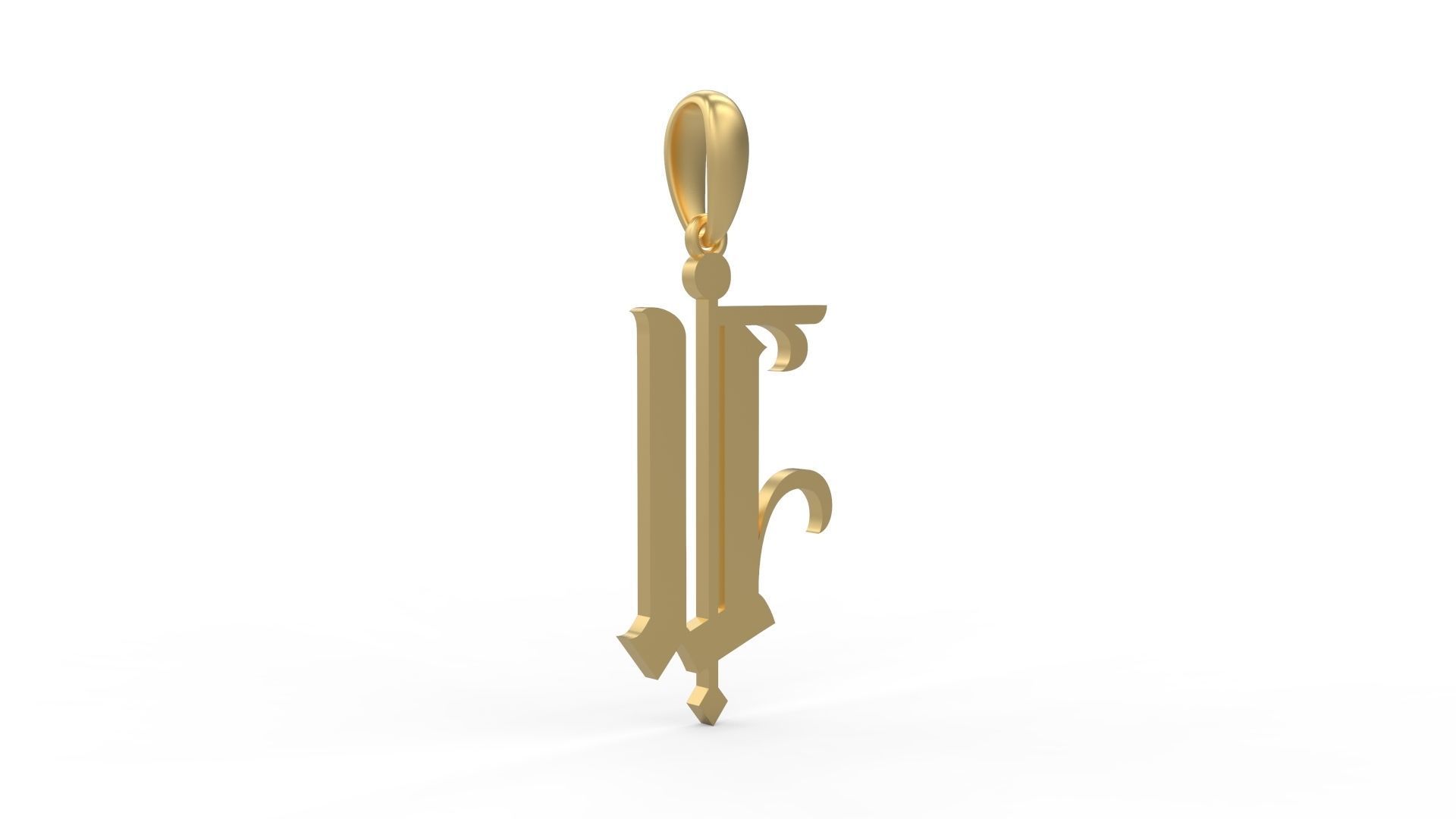 Initial Letters Pendant Winchester U 3D print model_3