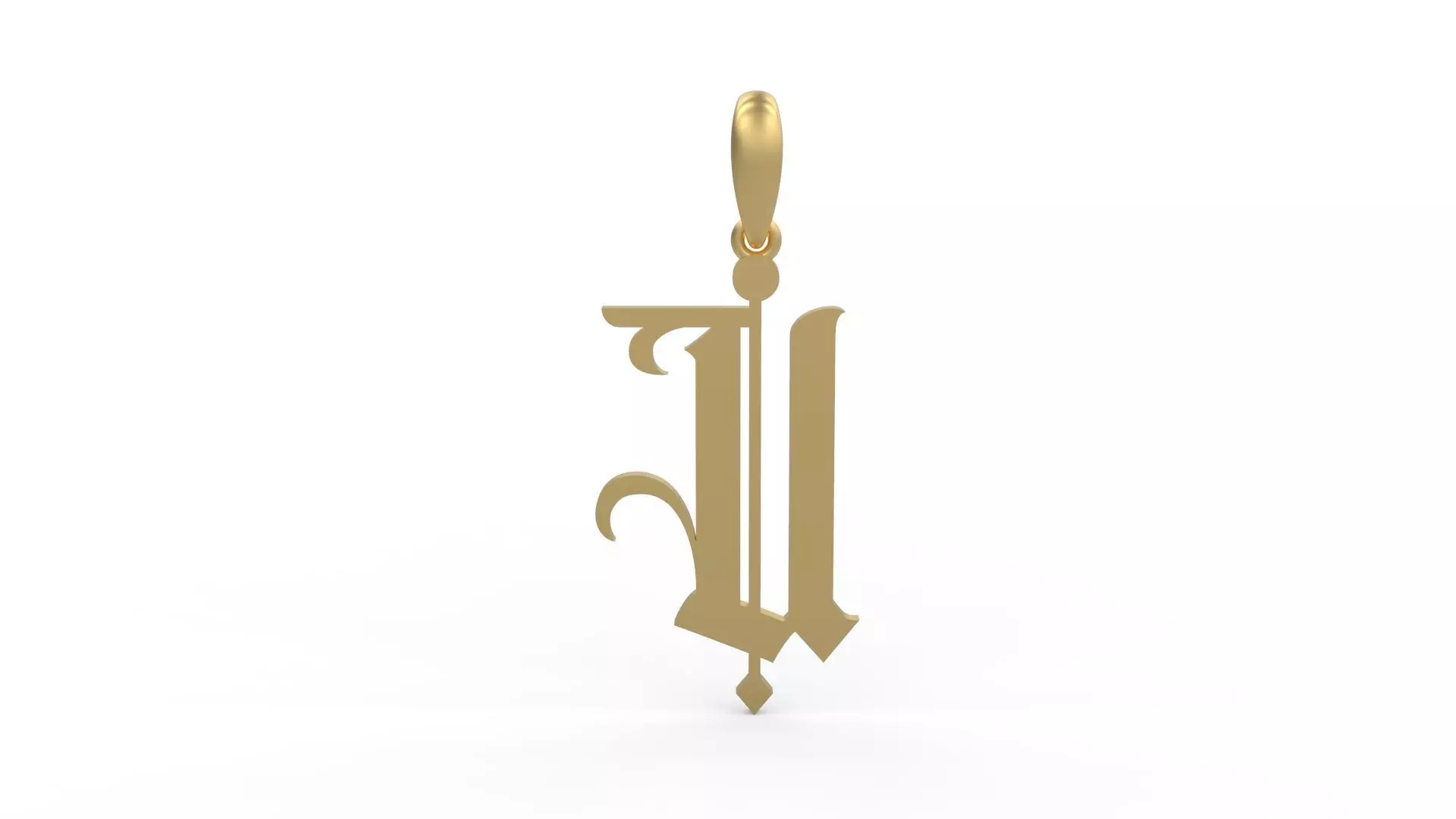 Initial Letters Pendant Winchester U 3D print model_0