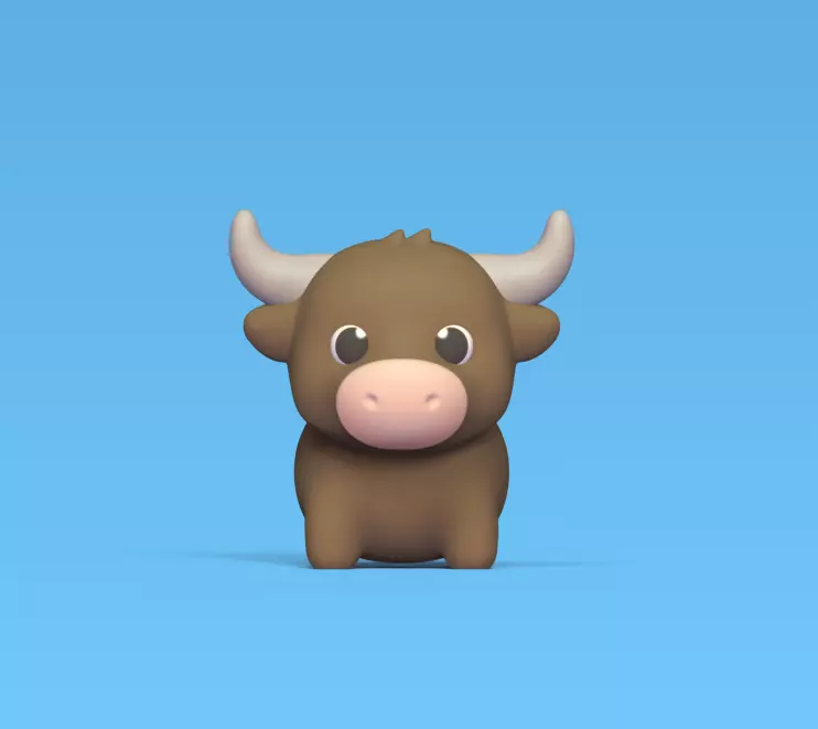 Cute Bull 3D print model_0