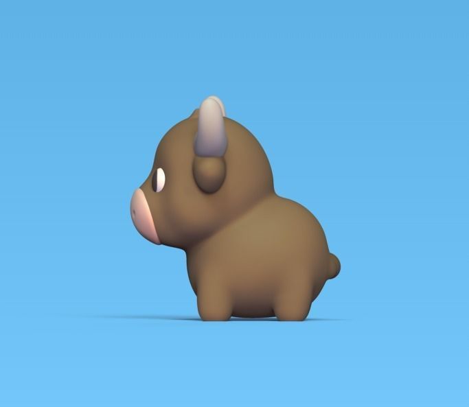 Cute Bull 3D print model_2