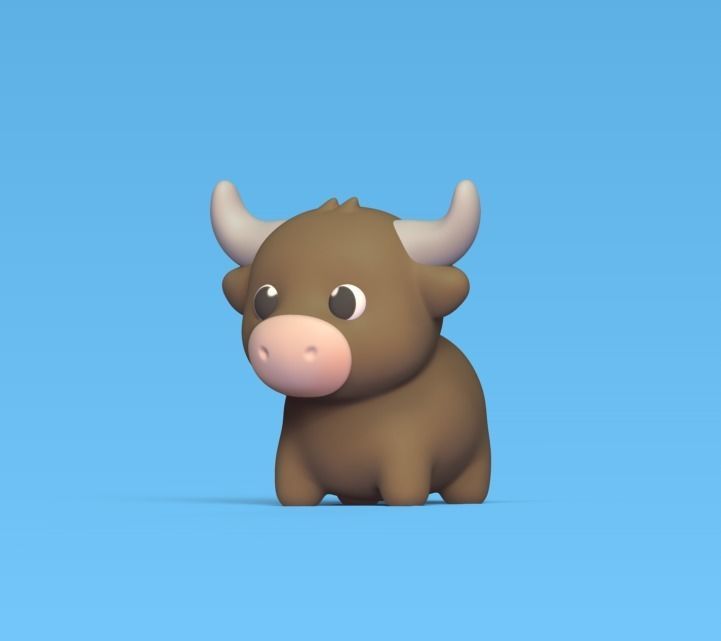 Cute Bull 3D print model_1