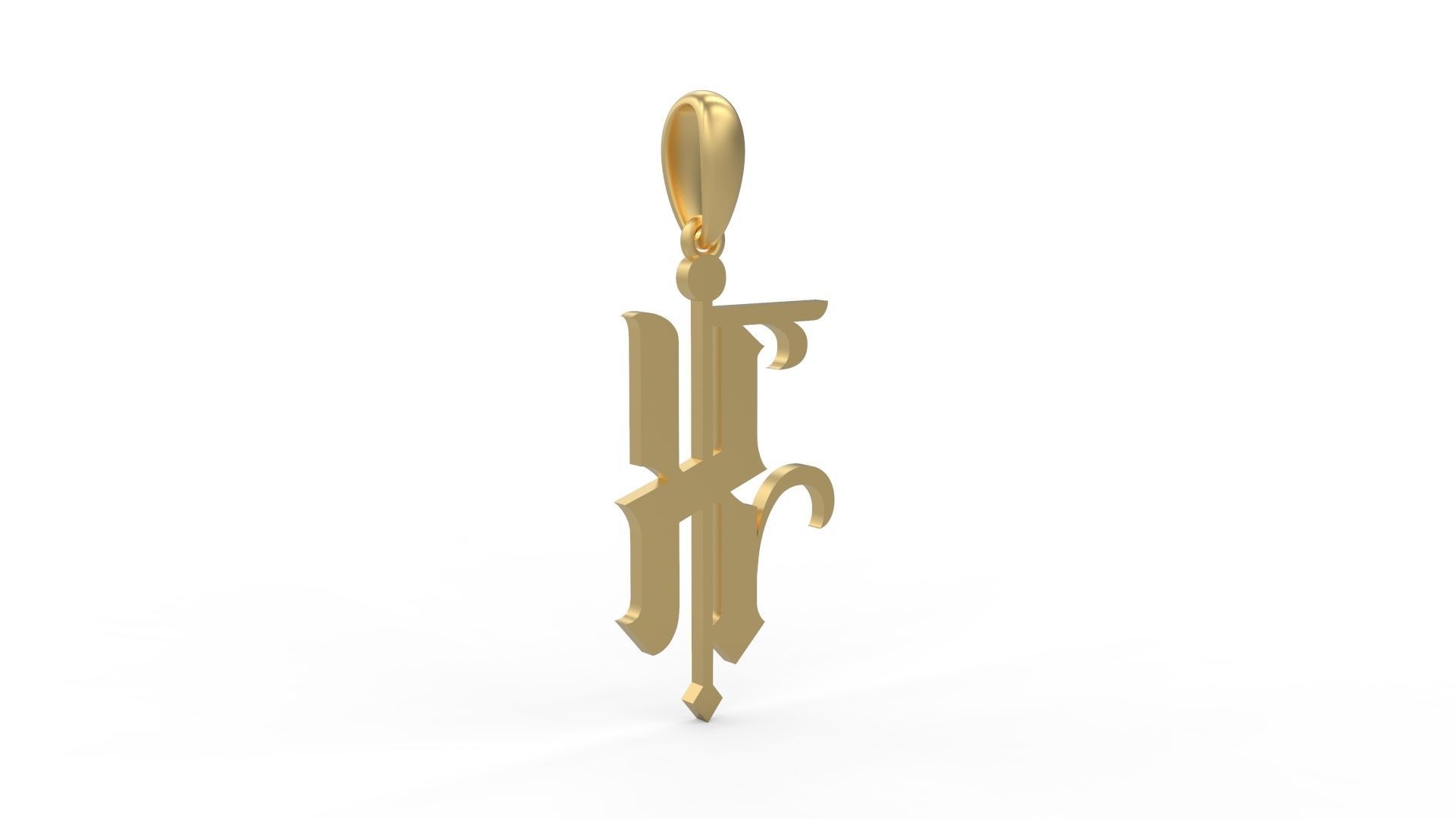 Initial Letters Pendant Winchester X 3D print model_3