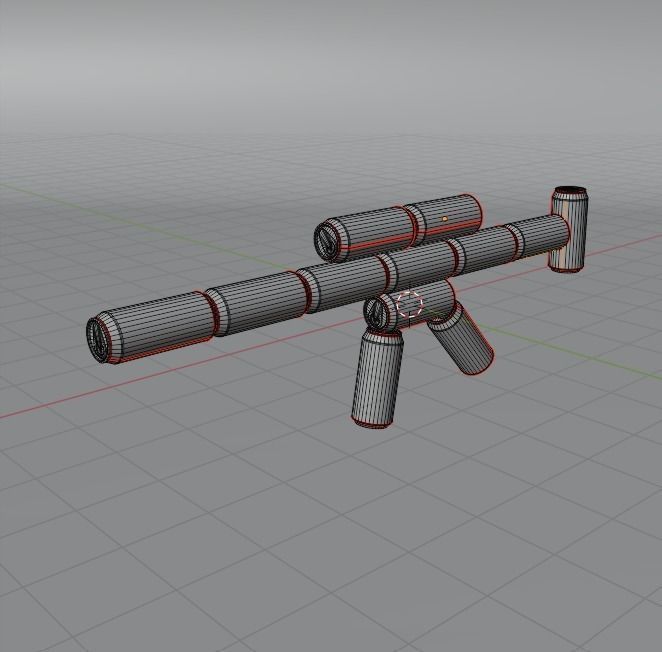 Four guns from cans 3D model_5