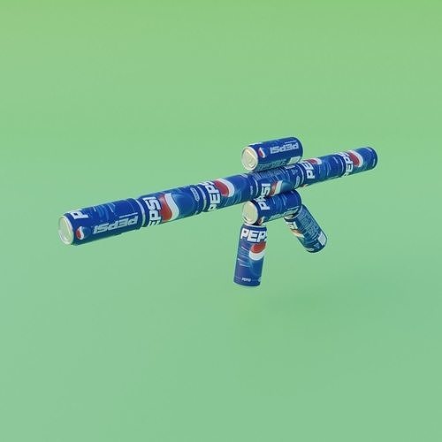 Four guns from cans 3D model
