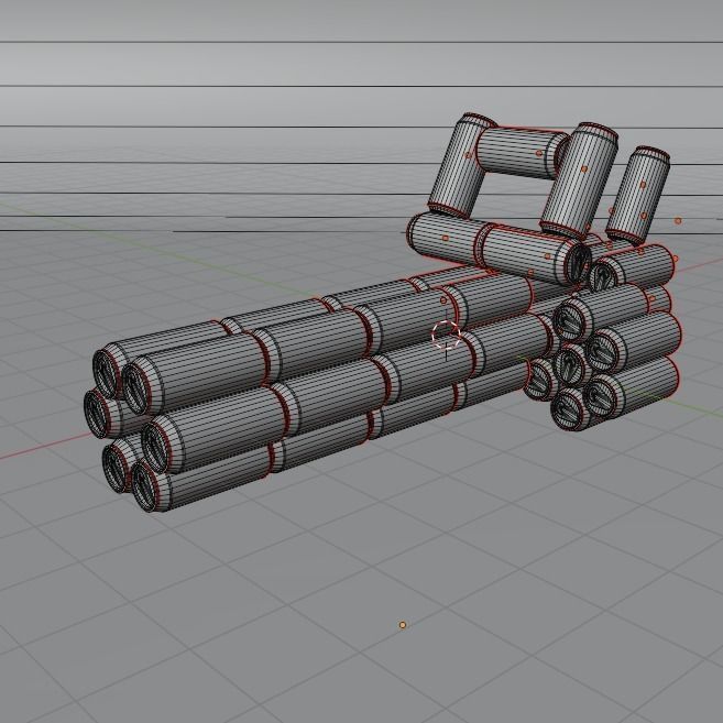 Four guns from cans 3D model_7