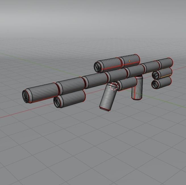 Four guns from cans 3D model_3