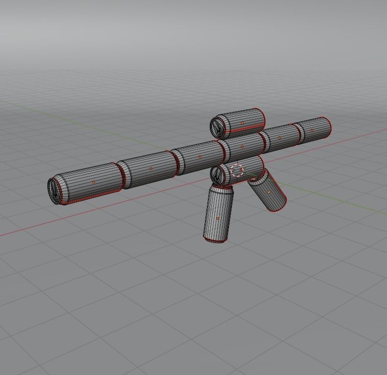 Four guns from cans 3D model_1