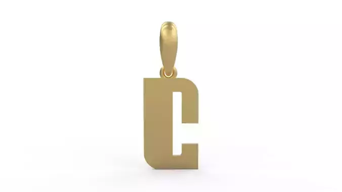 Initial Letters Pendant Sanka C 3D print model